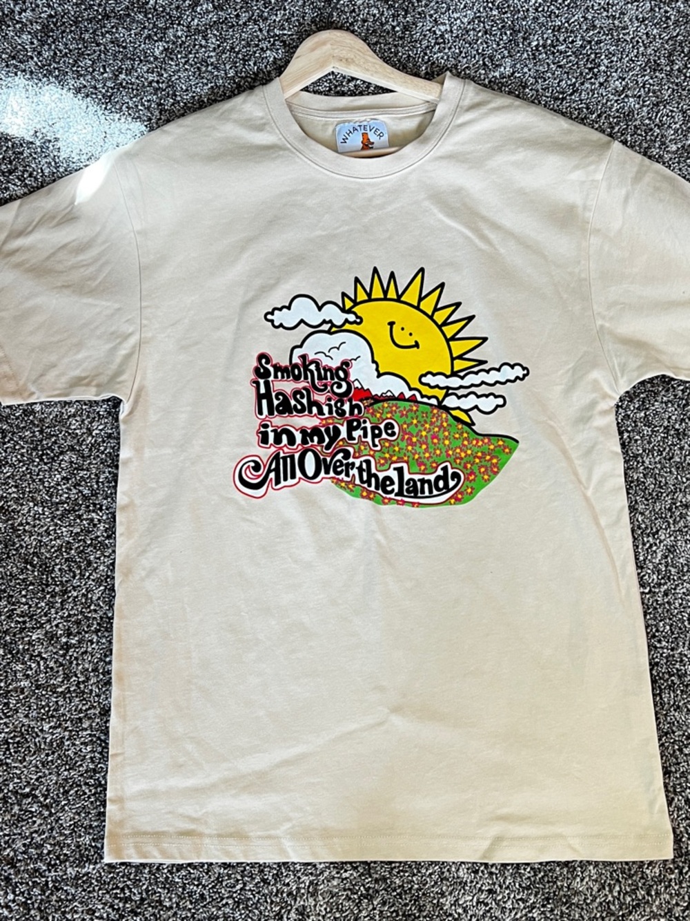 NEW Whatever Forever Cream Tee with Sunny Graphic